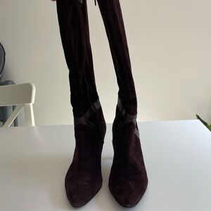 Audrey Brooke Suede high heel boots, size 9